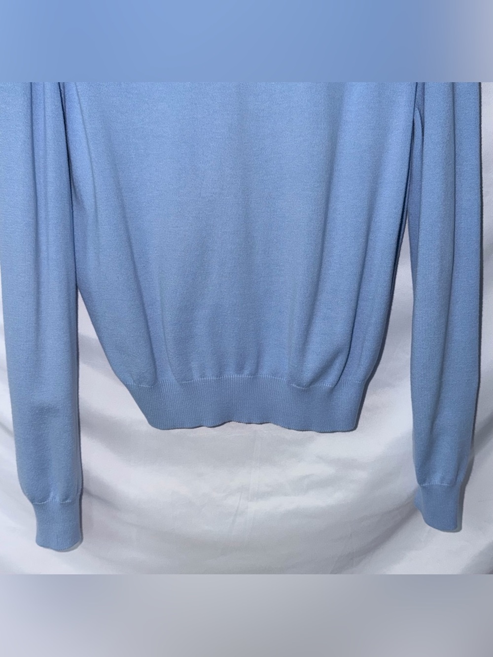 Vintage Evie Light Baby Blue Cotton V-Neck Size XL Retro Y2K Cardigan Sweater - Picture 14 of 16